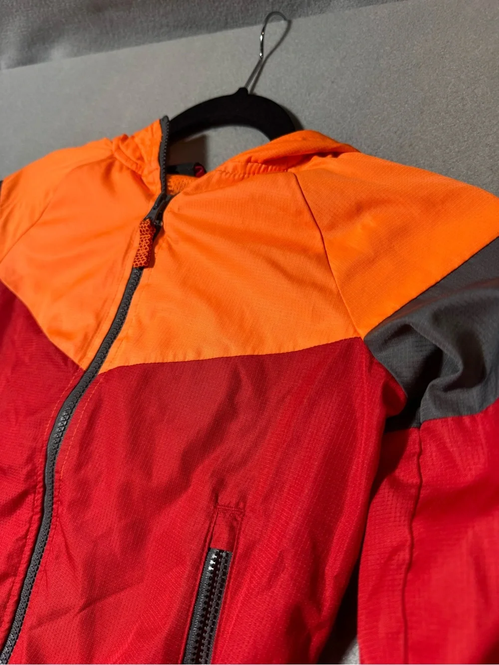 Russell Athletic Red and Orange Hooded Zip Jacket